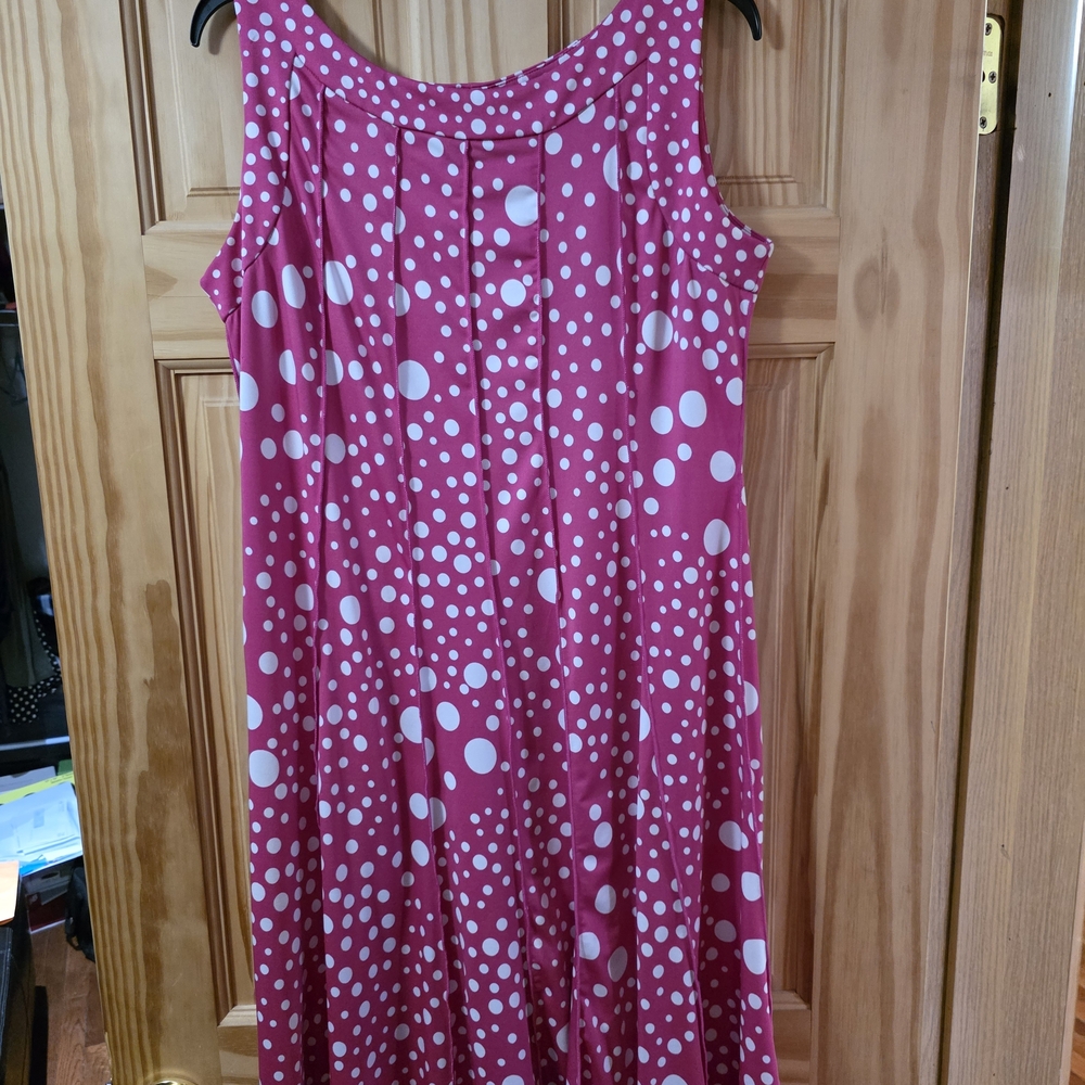 Perceptions Pink and White Polka Dot Dress - Picture 2 of 4